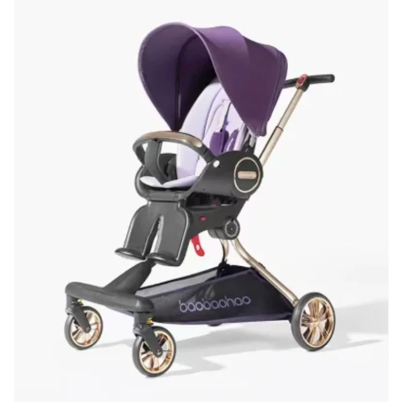 

New Baby Stroller Lightweight High View Pram Reversible Handle Reclining Foldable Pushchair for Newborn