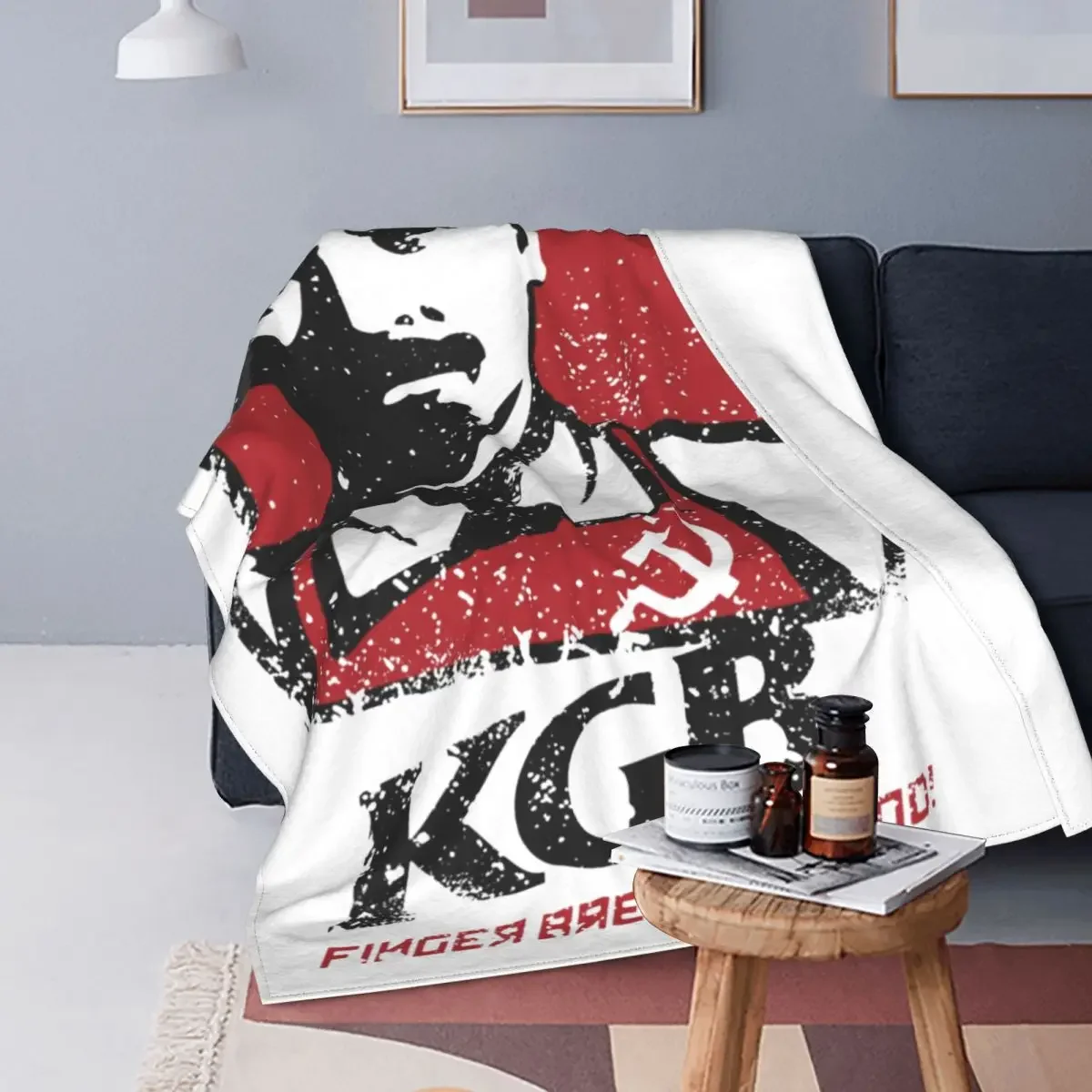 KGB Vladimir Lenin Blankets Flannel Spring Autumn USSR Russia Lightweight Throw Blankets for Home Travel Rug Piece