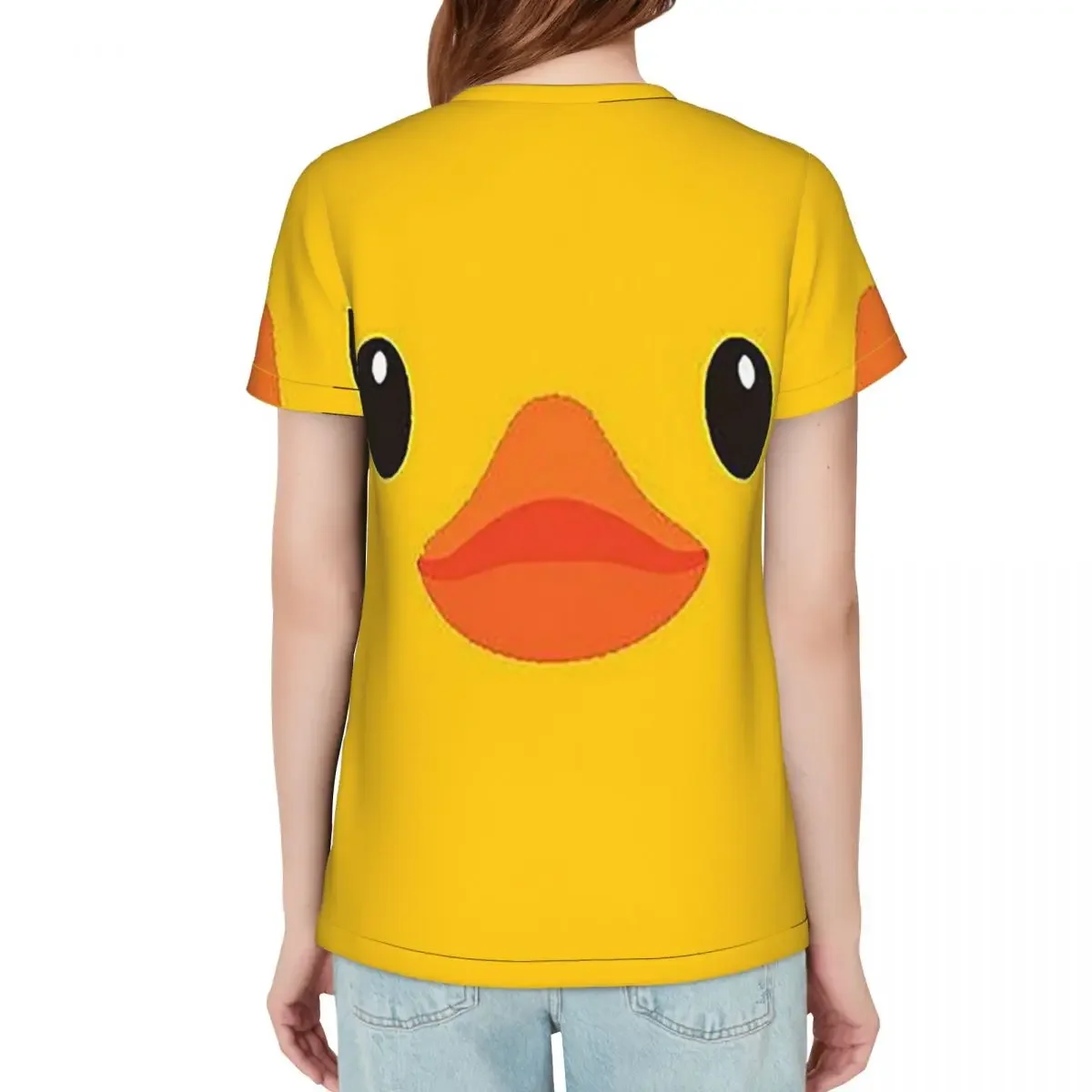 Yellow Rubber Duck T-Shirt Women Short Sleeve T Shirts Crew Neck Streetwear Cotton Summer Tees Streetwear