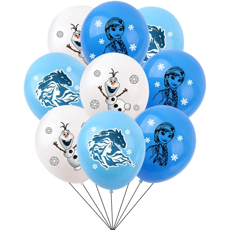 10/30 قطعة الكرتون المجمدة موضوع آنا إلسا الأميرة 12 بوصة اللاتكس بالون الفتيات عيد ميلاد سعيد بالونة ديكور الاطفال اللعب الهدايا #3