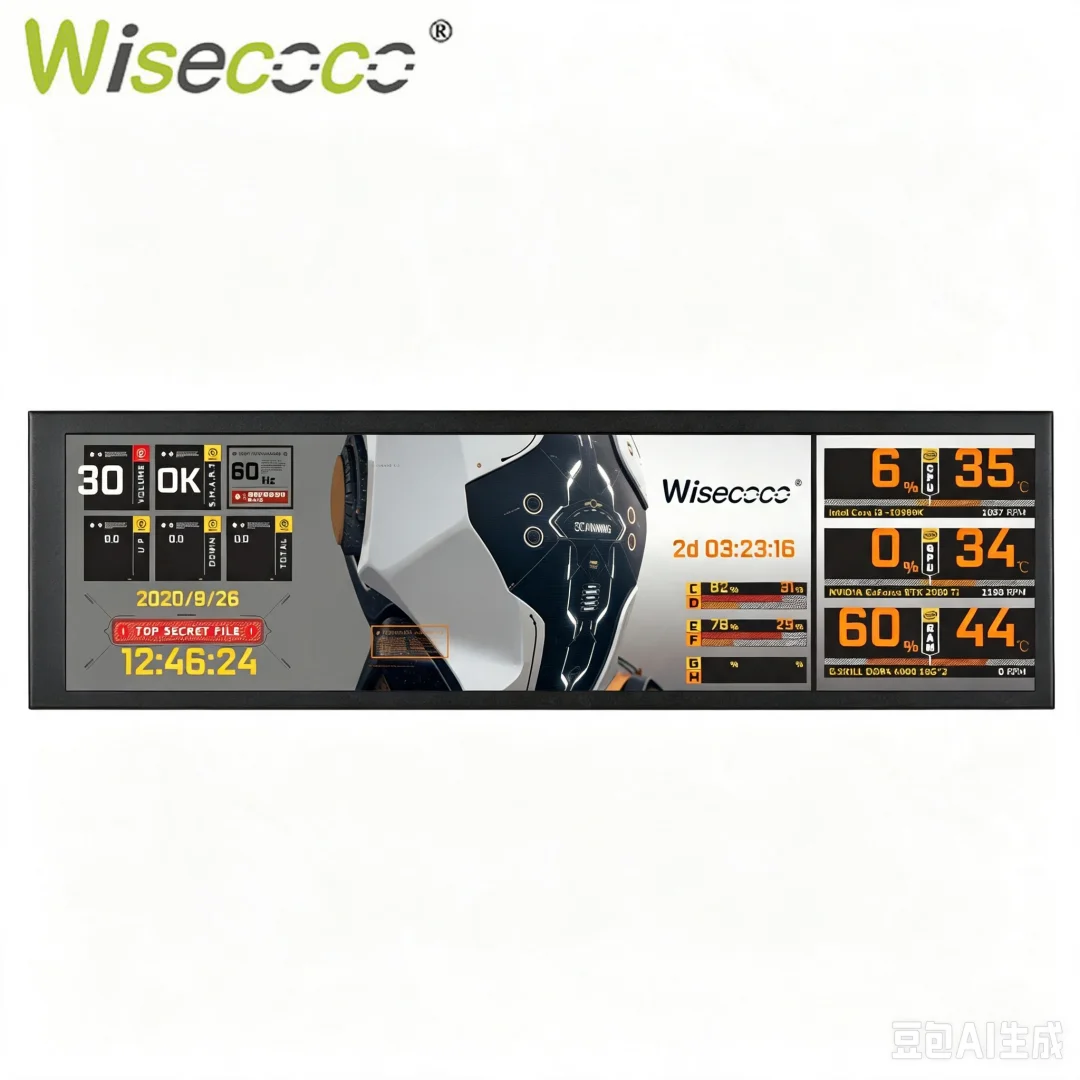 11.3/7.84/8.8 Inch Portable Ultra Wide Monitor Stretched Strip Display Plug & Play Mini Monitor for Laptop PC Raspberry Pi