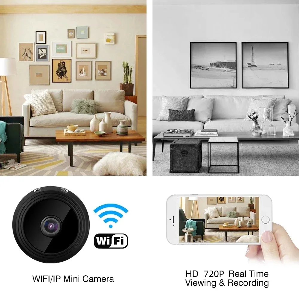 Ímã a9 mini câmera de segurança sem fio wifi 720p hd mini câmeras de voz para segurança em casa câmera de vigilância a pilhas