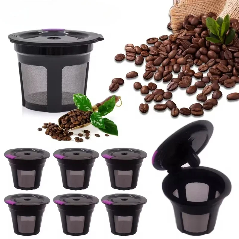 1/4Pack Reusable Coffee Pods Capsules Adapter Stainless Steel Mesh K Cups Espresso Filters for Keurig Genio Piccolo Cafe Machine
