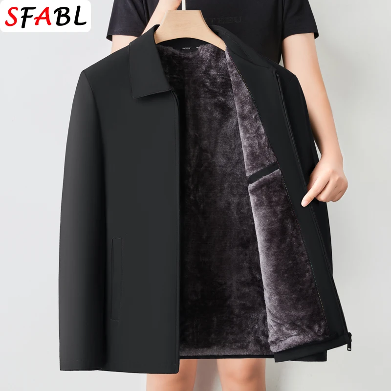 

Зимняя толстая флисовая мужская куртка, ветрозащитная куртка, мужское ветрозащитное мужское зимнее пальто, пиджак, осенне-зимнее повседневное деловое пальто XXXL