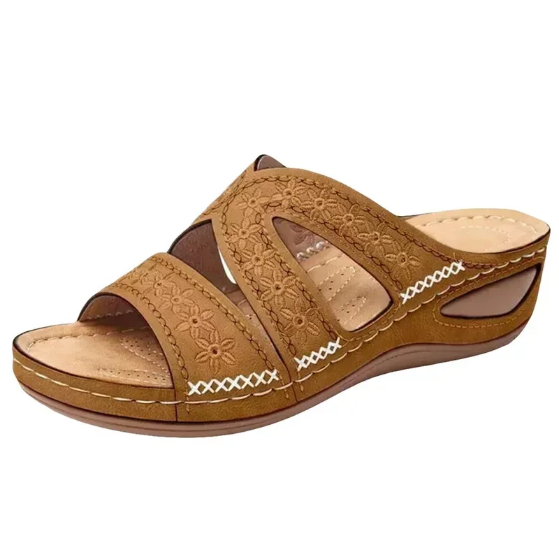 Sommer 2026 Damen-Sandalen mit offenen Zehen, Retro Rutschfeste Leder-Freizeitsandalen, Modische Vielseitige Damensandalen – Detail 30