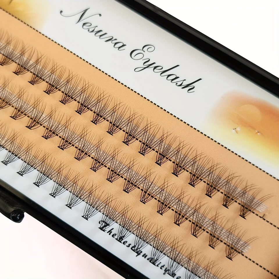 10 cajas de pestañas DIY en racimos 10D, 60 piezas por caja, curvatura D de 8-14 mm, grosor 0.10 mm, pestañas individuales naturales y suaves 3