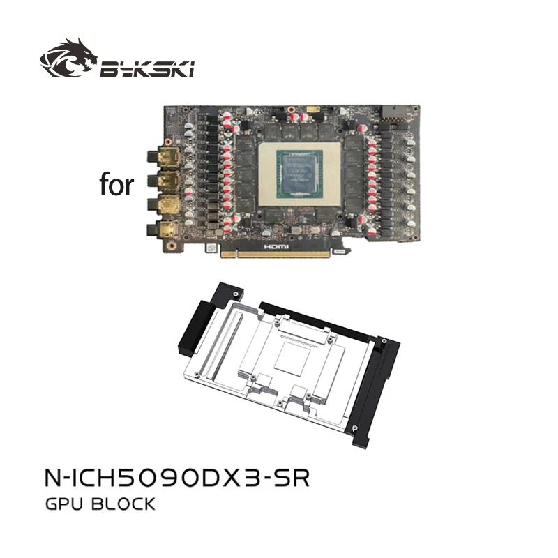 Bykski GPU Block for INNO3D RTX5090 D / ICHILL X3 Graphics Card Full Cover All-Metal Radiator/with Backplane N-ICH5090DX3-SR