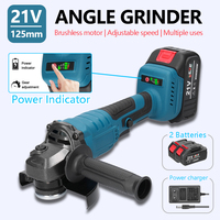21V Angle Grinder 125mm M14 Brushless Electric Grinding Machine Battery Cutting Polishing Machine Ceramic Tile Wood Polisher