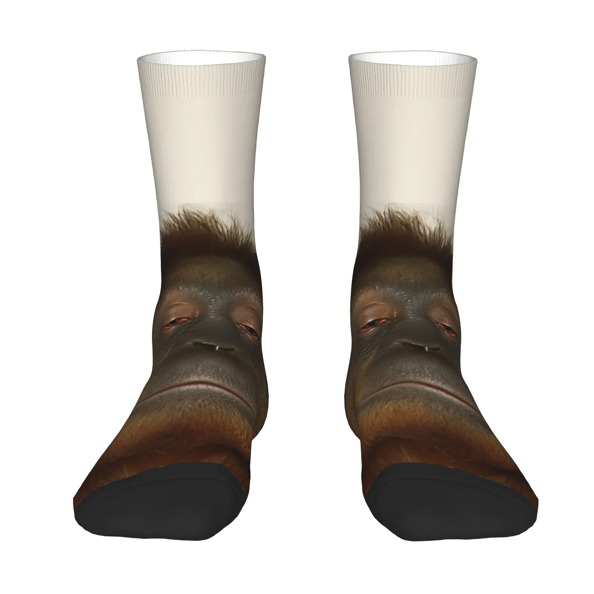 Custom Fashion Funny Baby Gorilla Face Socks Men Women Warm 3D Printing  Football Sports Socks