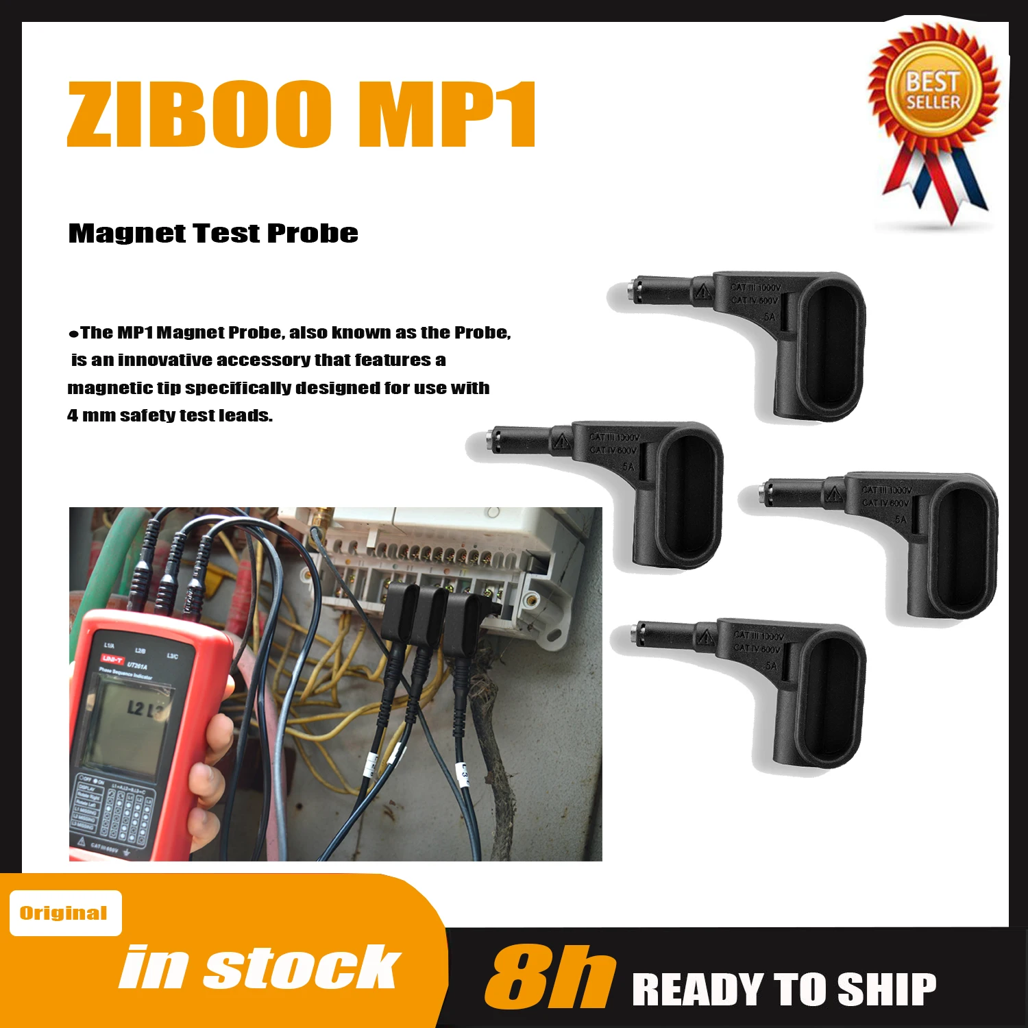 ZIBOO Magnet Test Probe Magnet Probes for 4 MM Banana. MP1 / ZB-P12