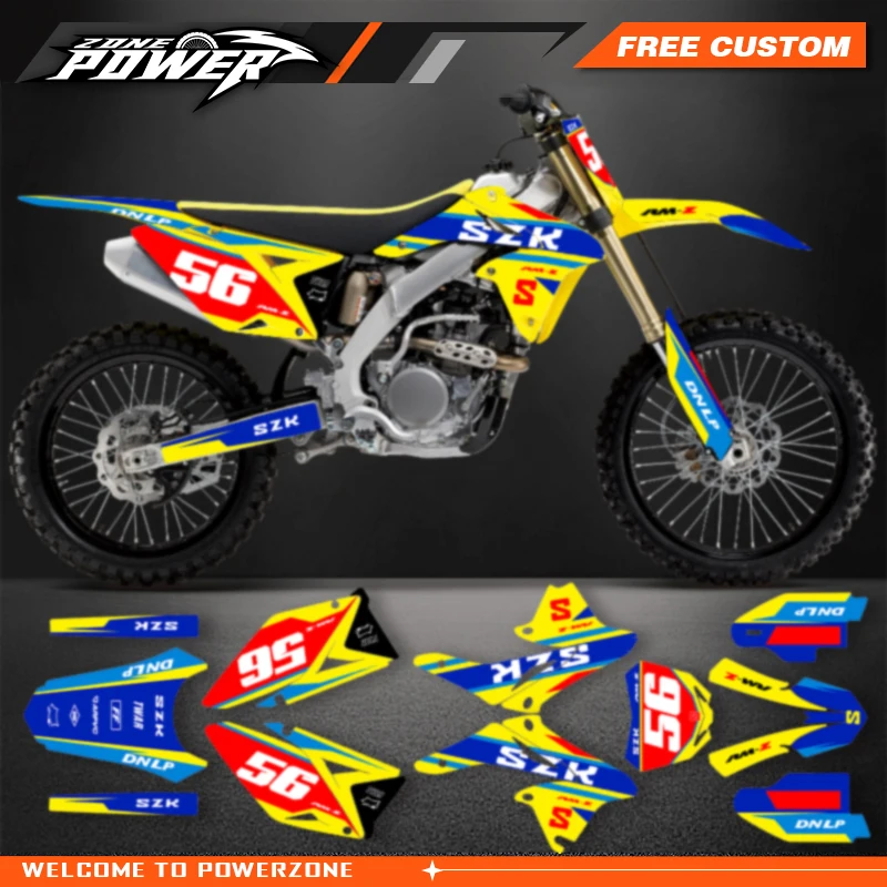 

Powerzone Motorcycle Graphics Background Decals Stickers For SUZUKI RMZ250 RMZ 250 2010-2012 2013 2014 2015 2016 2017 2018