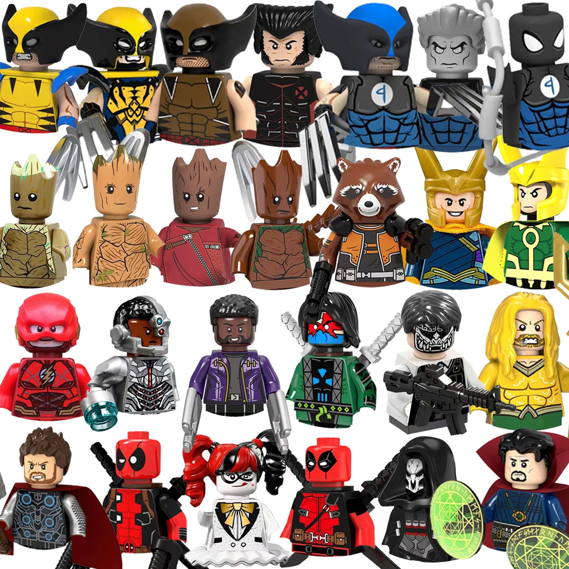 Marvel Blocks Brick Venom Moonlight Knight Deadpool Doctor Strange Mini Character Building blocks Hot toy Children's party gift