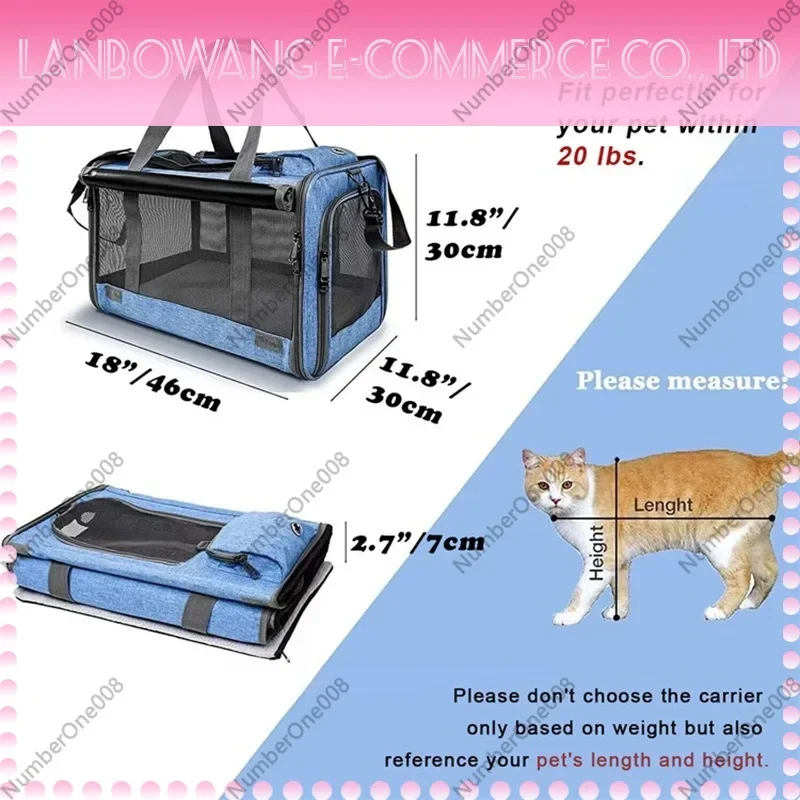 Portable Breathable Foldable Cat Carrier Bag Outdoor Travel Handbag for Small Dogs Cats