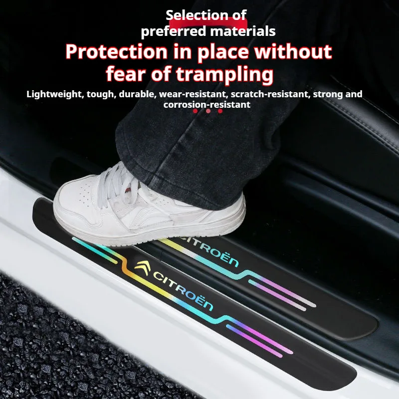 รถเลเซอร์ประตูSill Anti Scratchสติกเกอร์รถประตูเกณฑ์สําหรับCitroen C4 C3 C5 C1 Berlingo C-Elysee C4-Picasso Aircross