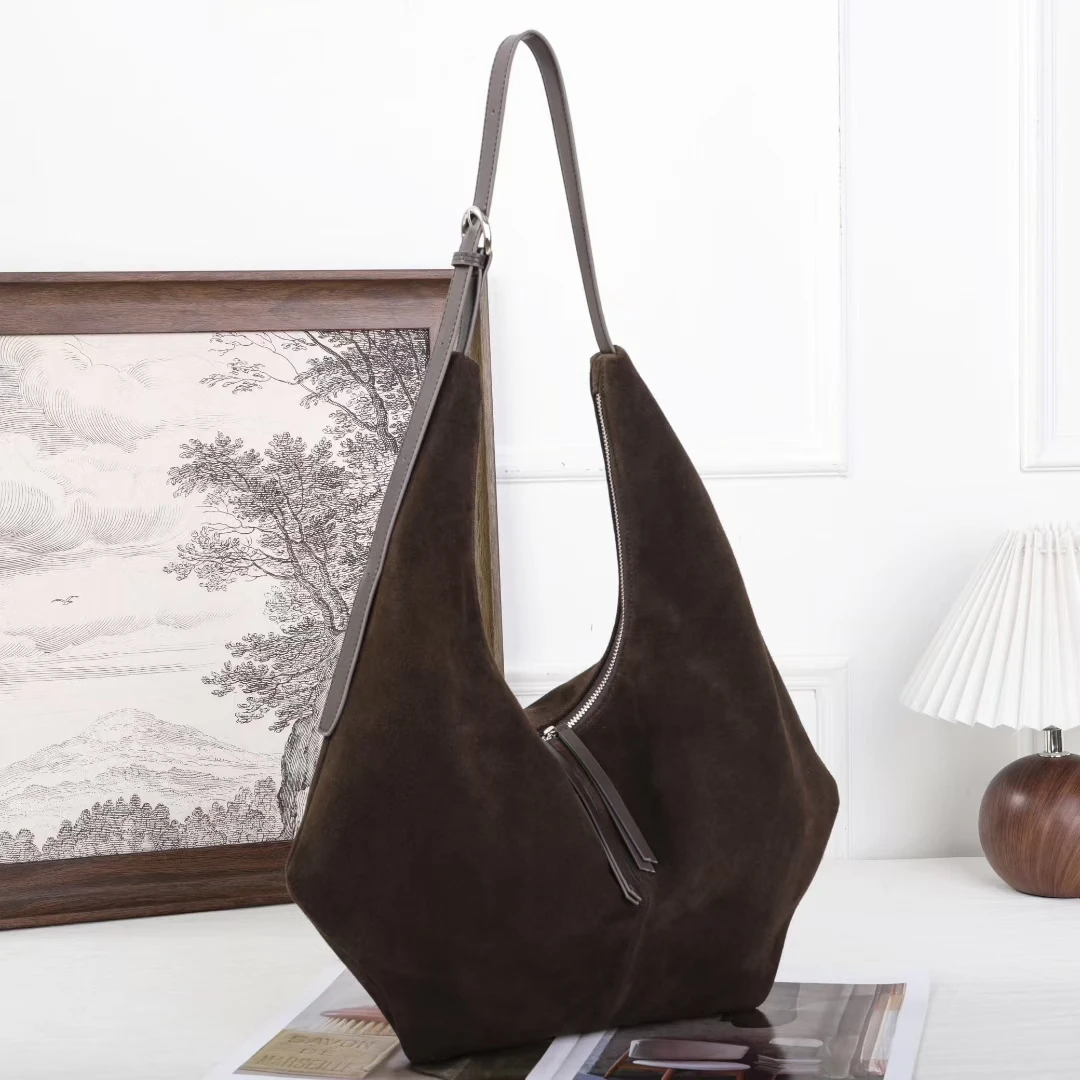 Women Shoulder Crossbody Bag Luxury Designer Brand Ladies Soft Suede Cow Leather High Quality large Tote Bag Autumn Winter New