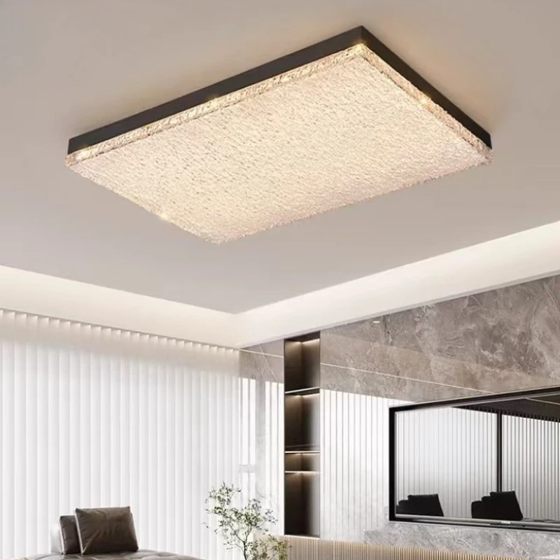 Modern Led Ceiling Lights The Bedroom Black Walnut Square Acrylic Lamps Living Room Dining Study Nursery Indoor Lighting Fixture