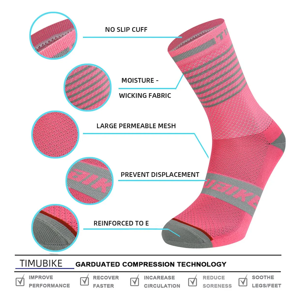 Anti Slip Running Socks Lightweight Cushioned Cycling Sock Women Men Targeted Compression Sports Socks For Football Basketball