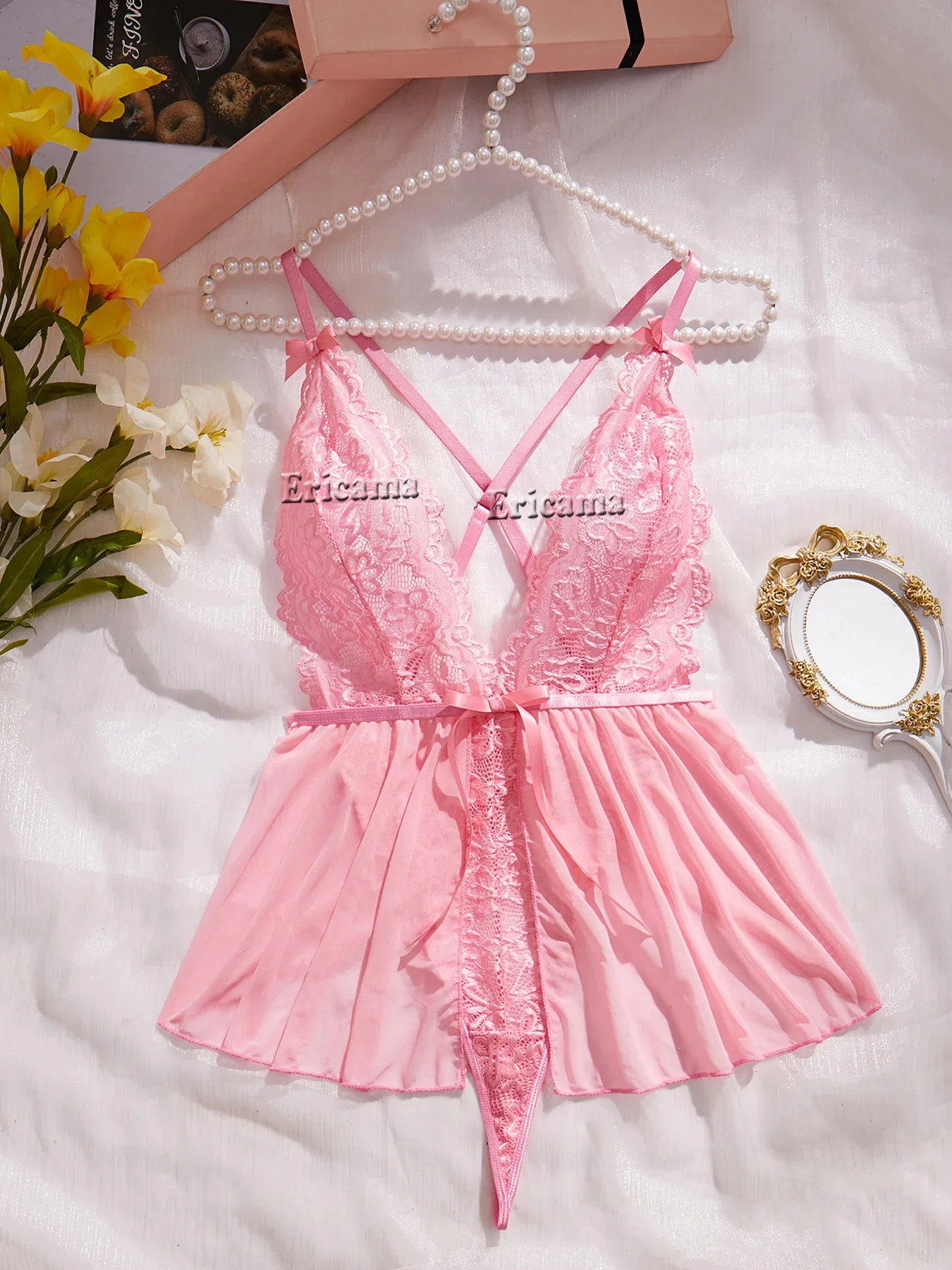 Sexy Open Bodysuit Brief Breves Sets Lace Perspective Sex Costumes Erotic Lingerie Intimates Bra And Panty Underwear Set