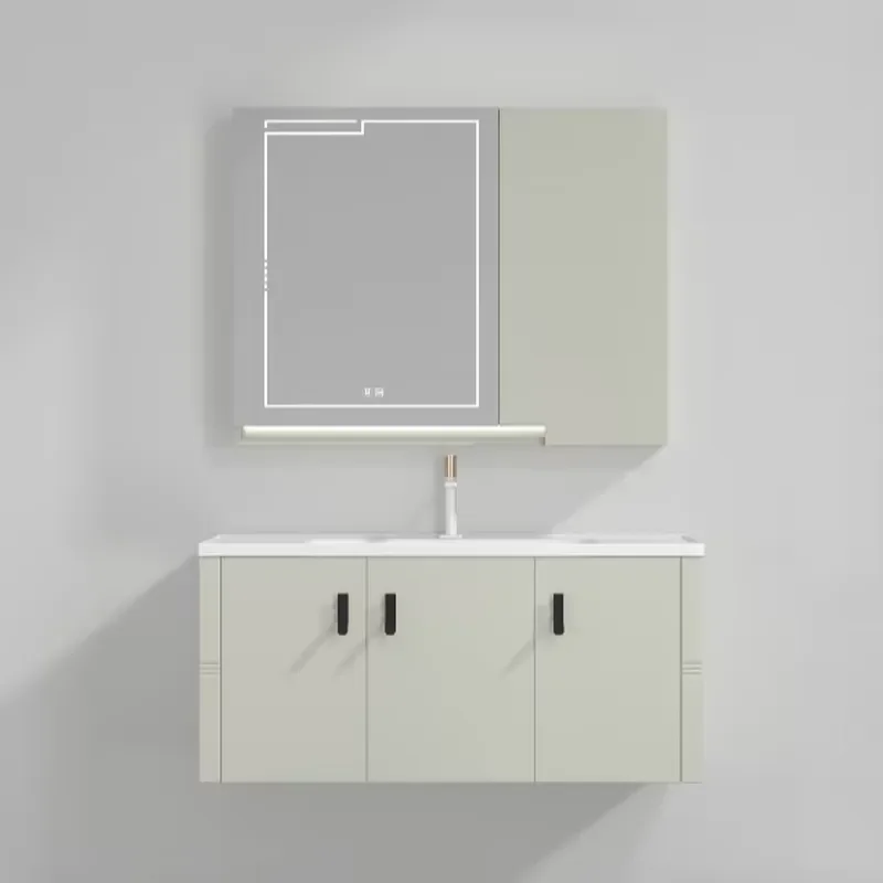 New Arrival Plywood Vanity Plywood Bathroom Cabinet with Ceramic Basin Mdf Bathroom Vanity with Waterproof Mirror Cabinet