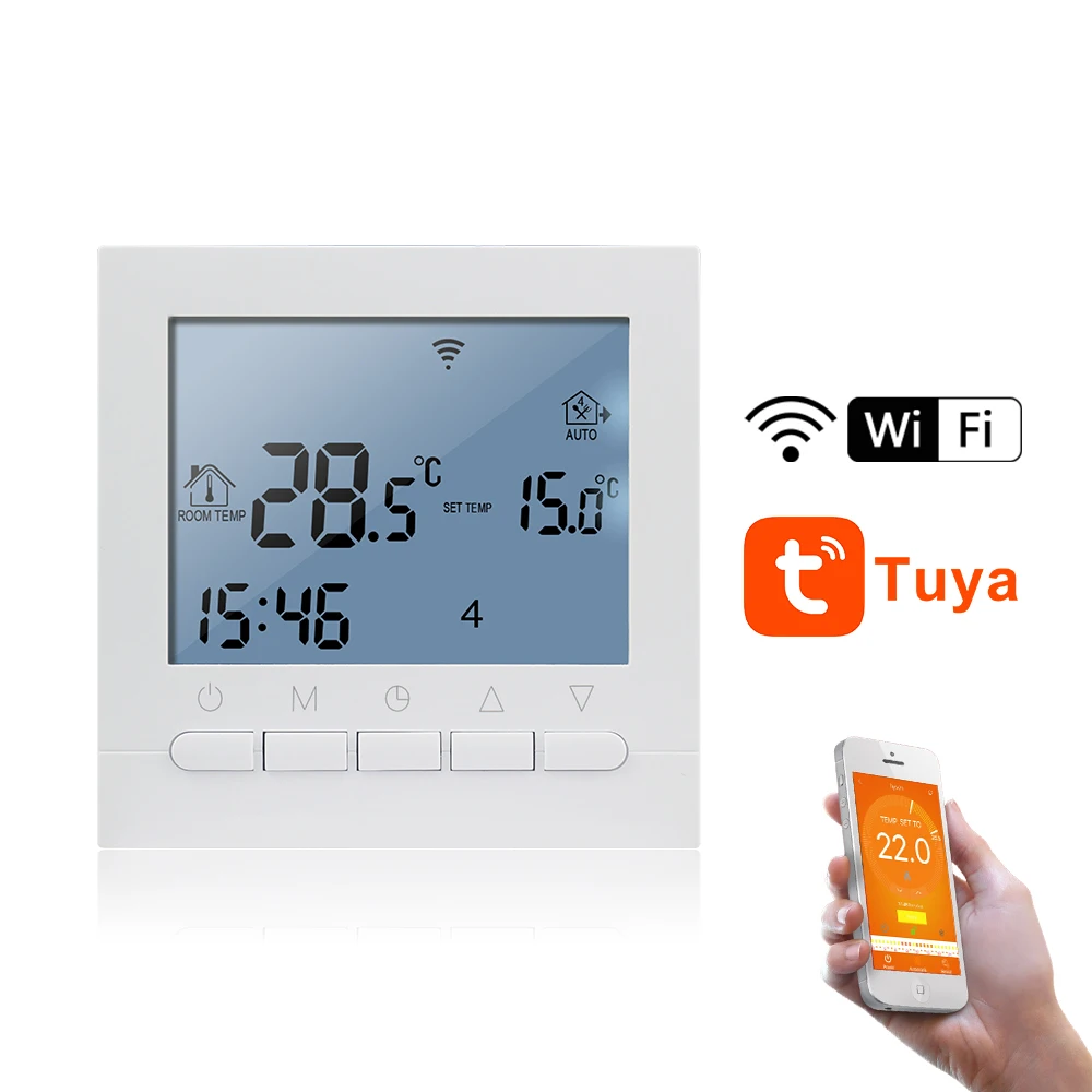 

Wifi Smart Thermostat Temperature Controller Floor Heating Regulator 220V 16A/3A LCD Weekly Programmable Work with Google Home