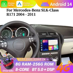 For Mercedes-Benz SLK-Class R171 2004-2011 Android 14 Car Stereo Radio Mutimedia Player GPS Navigation Carplay Head Unit Screen