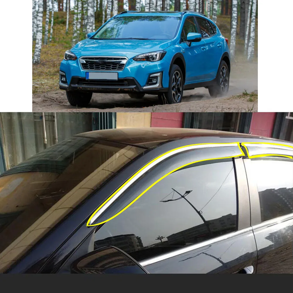 

Car Body Styling Sticker Plastic Window Glass Wind Visor Rain/Sun Guard Vent Parts For SUBARU XV 2018 2019 2020 2021 2022