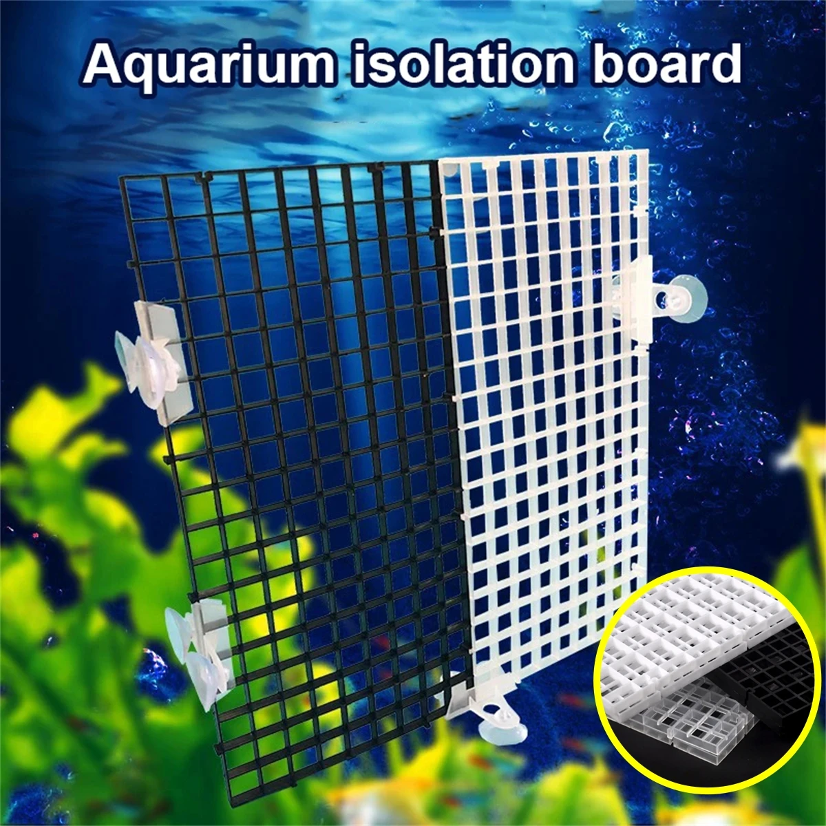 30x15cm Aquarium Multi Function Grid Plate Fish Tank Bottom Filter Grid 1cm Mesh Fish Isolation Board Decoration Stone Pad 2Pcs