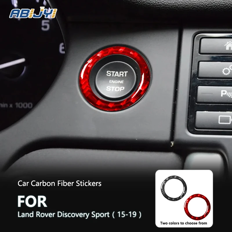 

Carbon Fiber Car Front Start Stop Push Switch Ring Cover Engine Button Circle Sticker For Land Rover Discovery Sport 2015-2019