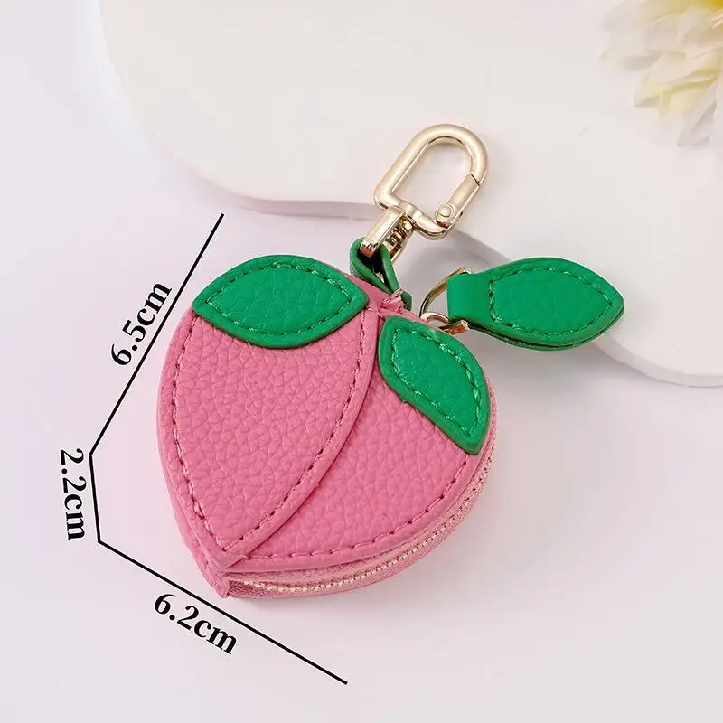1 Stück Blaubeer-Design Frucht-Charm Münzbörse Niedlicher PU-Leder Anhänger Schlüsselanhänger Kopfhörer-Tasche Mini-Aufbewahrungstasche – Detail 12