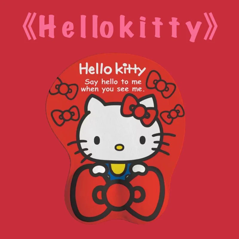 

Sanrio Hello Kitty Bow Cartoon Office Mousepad with Wrist Support Ergonomic Gaming Desktop Mouse Pad Wrist Rest Mat Dropshipping