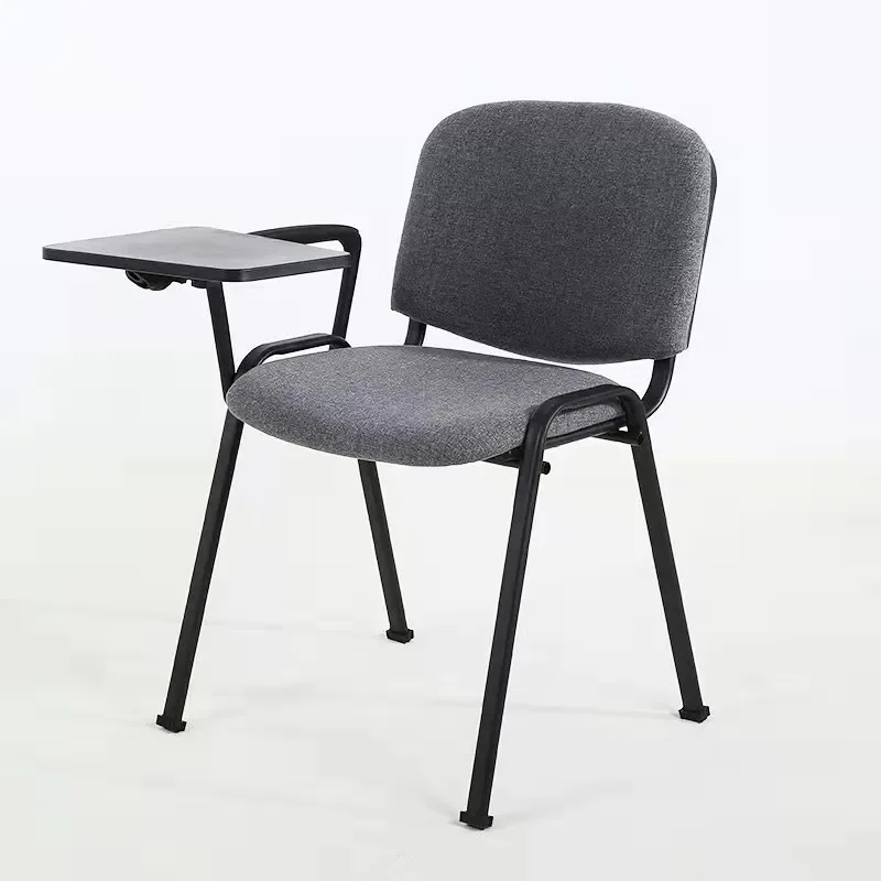 comfortable steel side office chair adult study table chair conference and meeting room chairs with writing plate