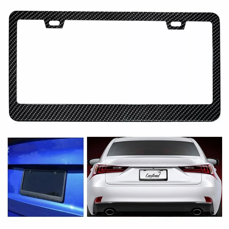 

Carbon Fibre License Plate Frame For Car Number Plate Holder Vehicle Supplies Exterior Accessories Usa Car License Plate Frame