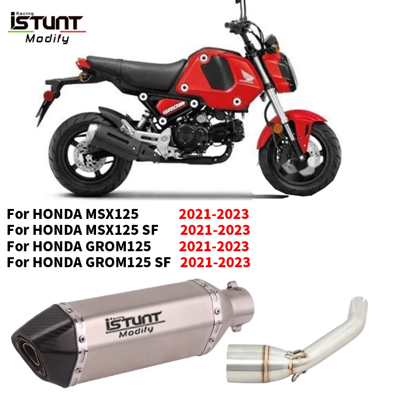 

Slip For Honda GROM125 MSX125 SF GROM MSX 125 2021 - 2023 Motorcycle Exhaust Systems Modify Mid Link Pipe Connect 50.8mm Muffler