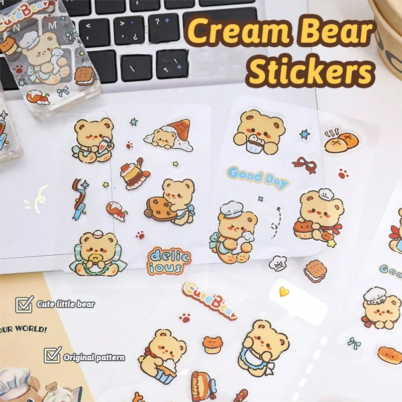 4-Sheets Cartoon Vinyl Decals Aesthetic Cute Waterproof Stickers for Laptop Skateboard Luggage Fridge DIY Customization