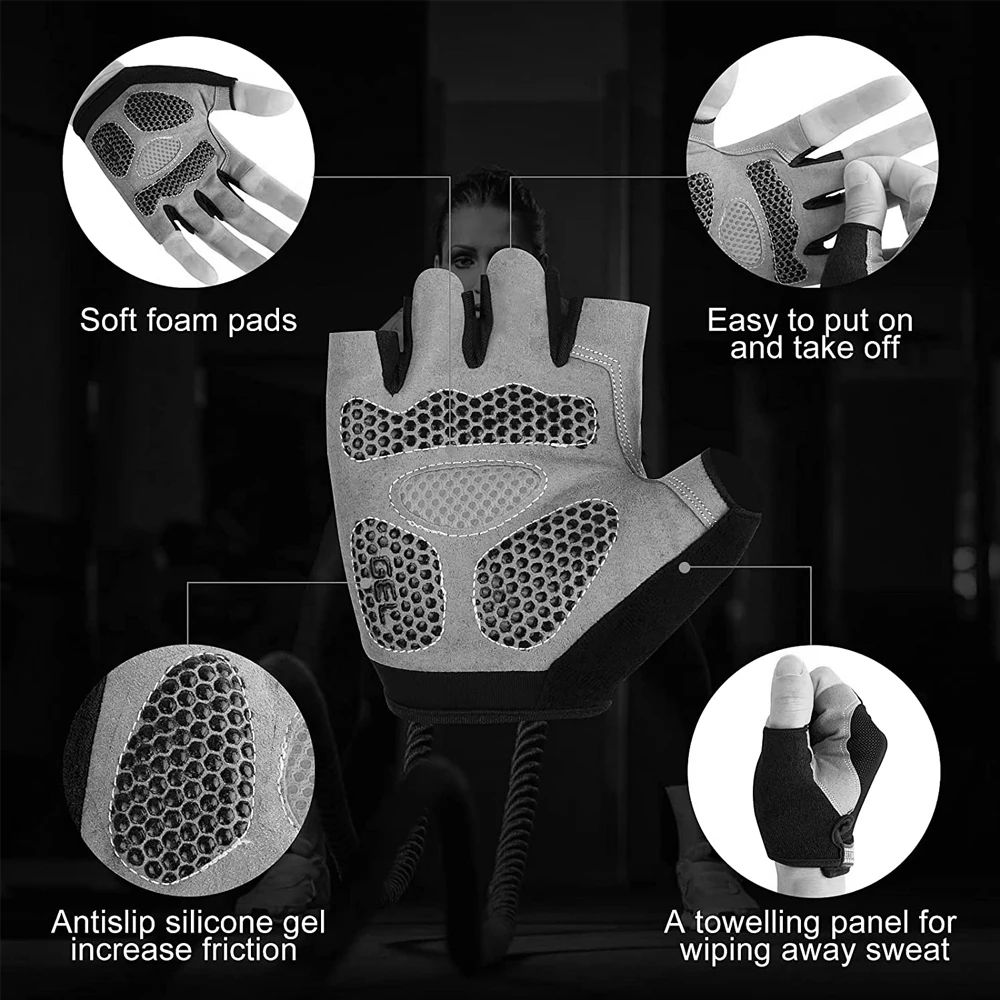 1 Paar Kinder-Fahrradhandschuhe, atmungsaktiv, halbe Finger, Fahrradhandschuhe, rutschfeste Fäustlinge für Outdoor-Sportarten, Rollschuhlaufen – Detail 5