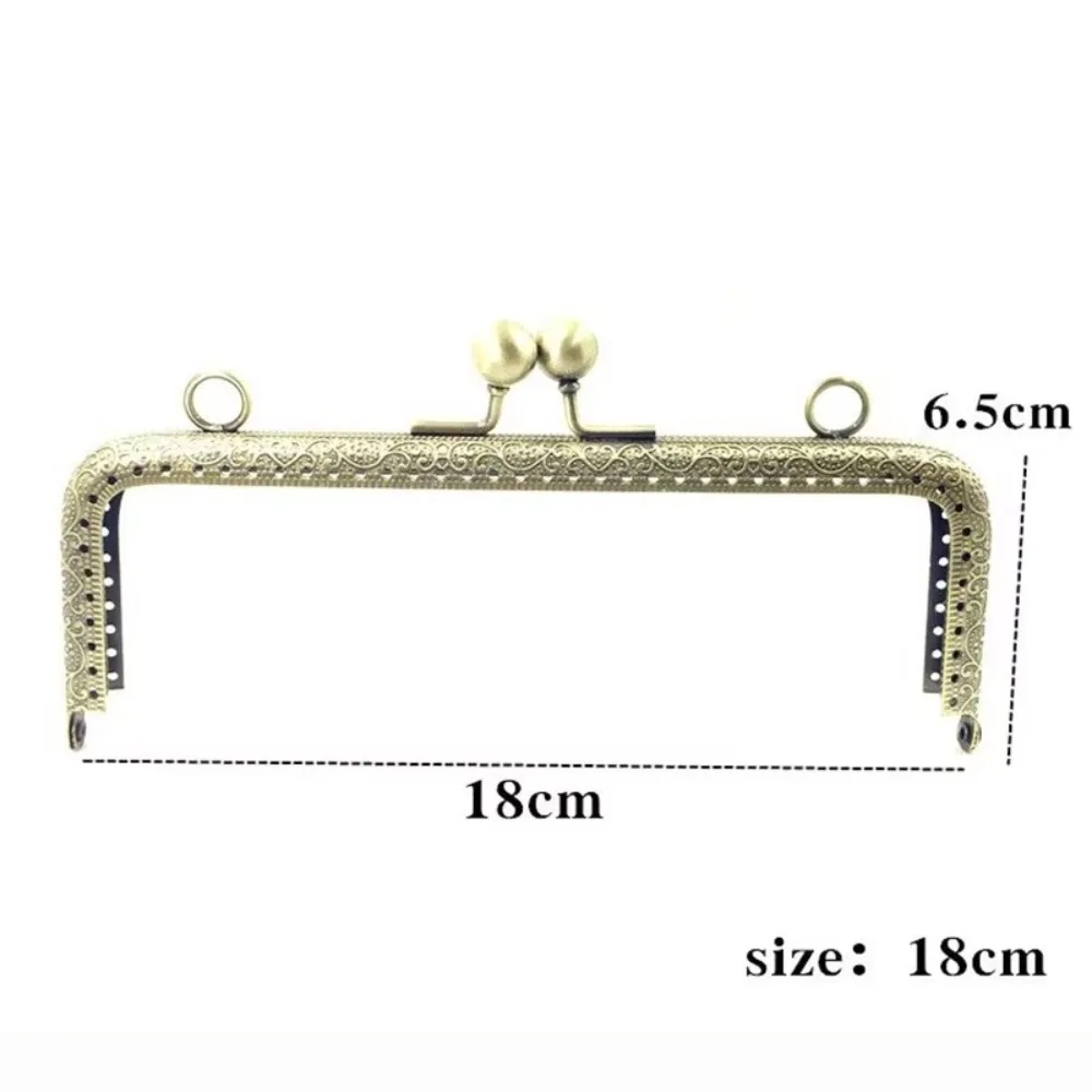 DIY Square Kiss Clasp Lock Metal Frame 6.5-20CM Purse Frame Antique Bronze Bag Frame Bag Making