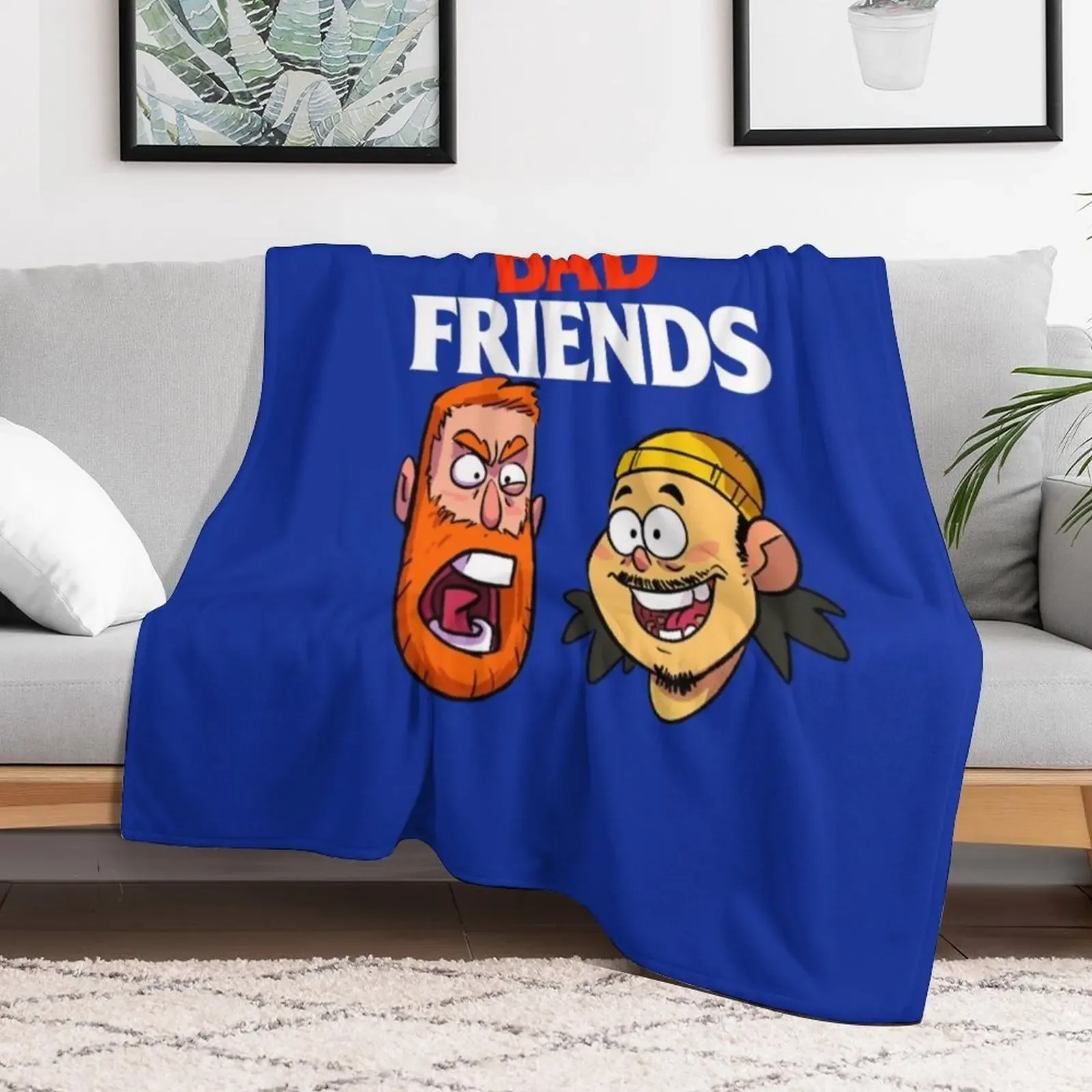 Bad Friends Podcast Merch T-ShirtBad Friends Podcast T-Shirt_by SneakerartShop_ Throw Blanket Large christmas gifts Blankets