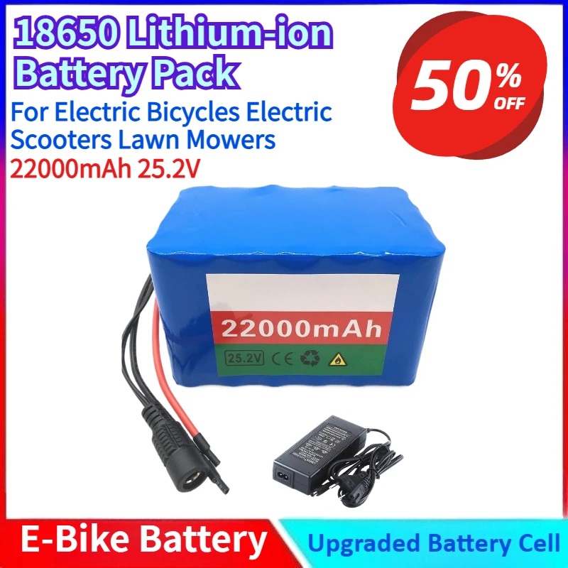 

NEW 22000mAh Li-ion Battery Pack 6S4P for Electric Bicycles Electric Scooters Lawn Mowers with BMS Protection Waterproof Case