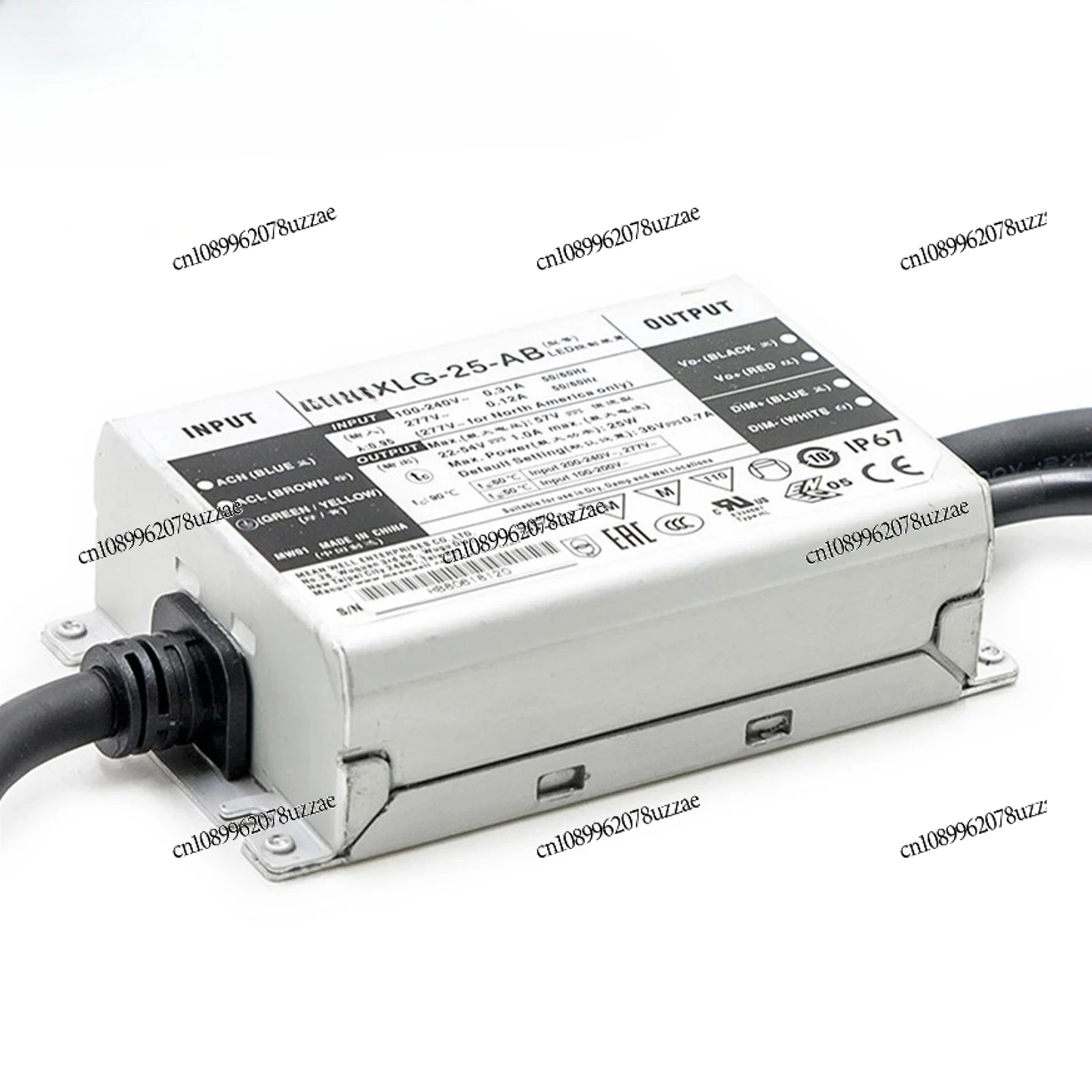 XLG-25-AB 700mA 25W 22-54V Dimmable IP67 Waterproof Dc 24v Constant Voltage/Current LED Driver for Industrial Lighting
