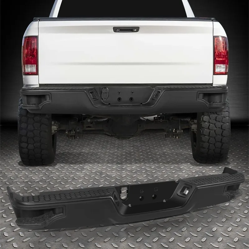 US For 09-23 Dodge Ram 1500/Classic Black Steel Rear Bumper w/o Parking Sensor Hole