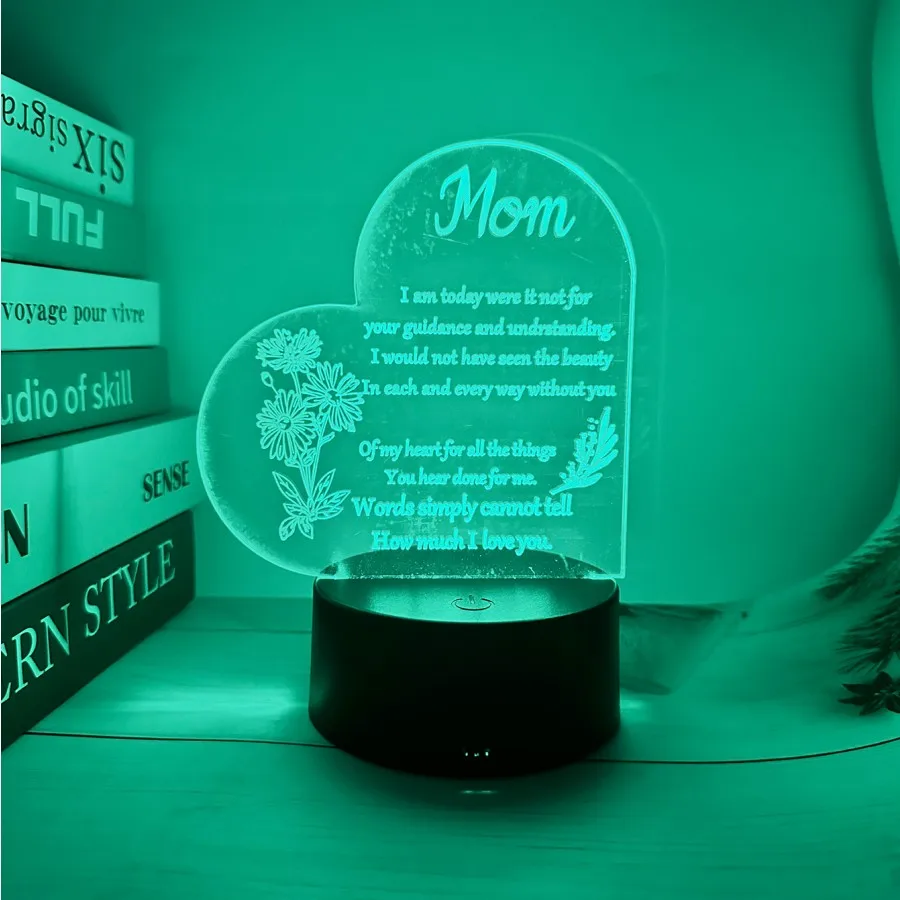 1pc Sister Night Light, Send Sisters To Send Girlfriends Gifts, 7 Color Change 3D Acrylic Night Light To Send Friends Birthday G