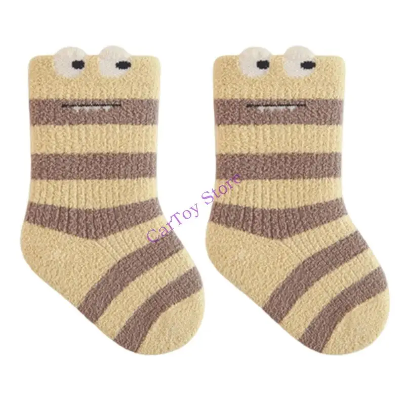 جوارب شتوية ناعمة للتدفئة في منتصف الساق، مبطنة بالقطيفة، وقت لعب مريح للأطفال من عمر عامين فما فوق