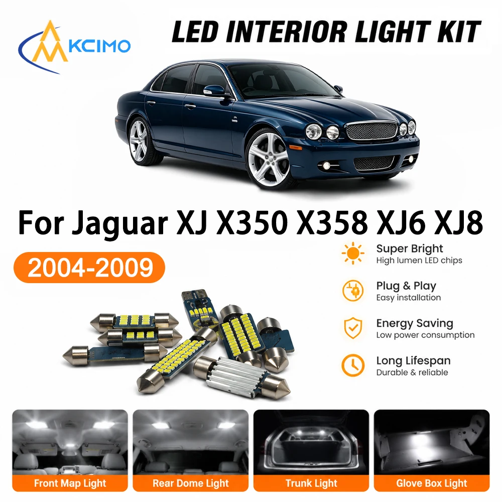 High Quality Atmosphere LED Interior Lightng Kit For Jaguar XJ X350 X358 XJ6 XJ8 2004-2009, Map Light Super Bright Easy Install