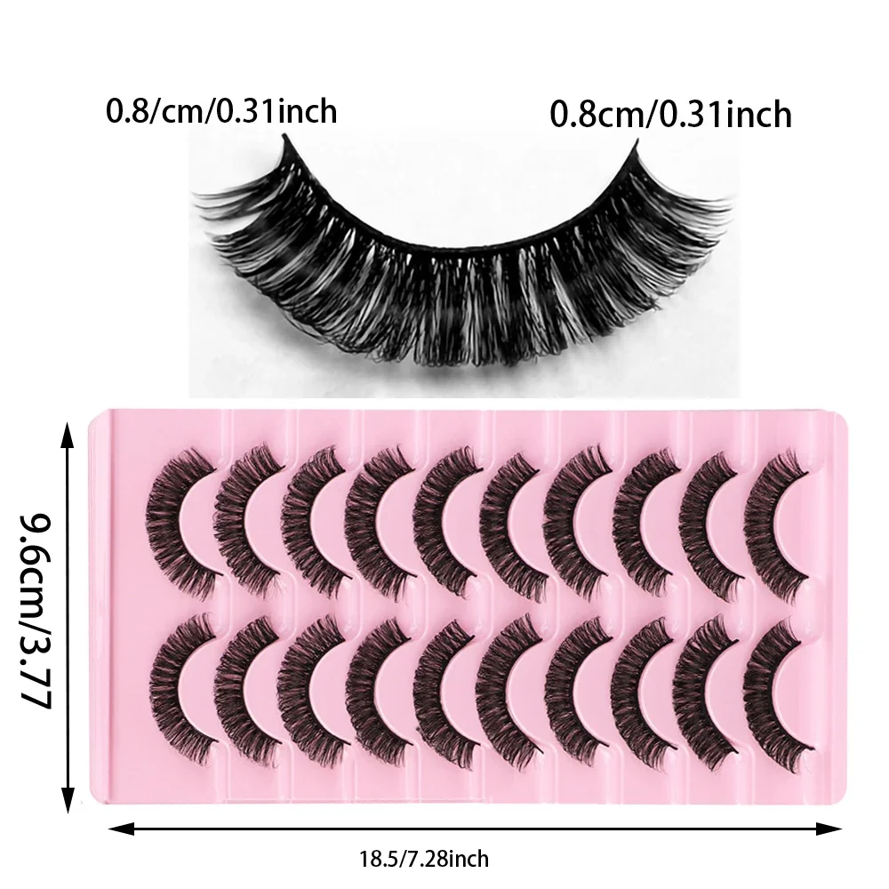 30 Paar/50 Paar D-Locken, russische Streifenwimpern, flauschiges Volumen, falsche Wimpern, D-Locken, dramatisches, unordentliches Make-up, gefälschte Wimpern