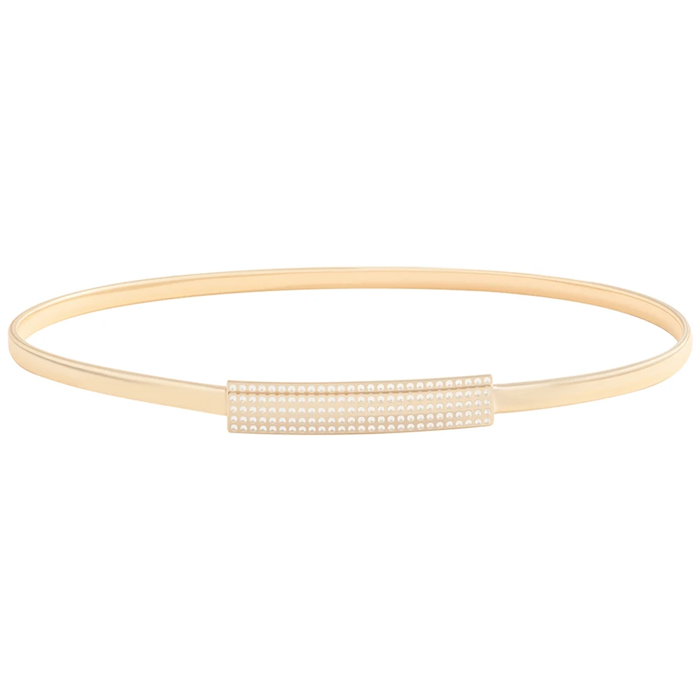 Elegant Skinny Belt Rhinestone Belts Thin Fashion Belt Ultra Elastic Belt for Women Adjustable Chain Stretch Elast