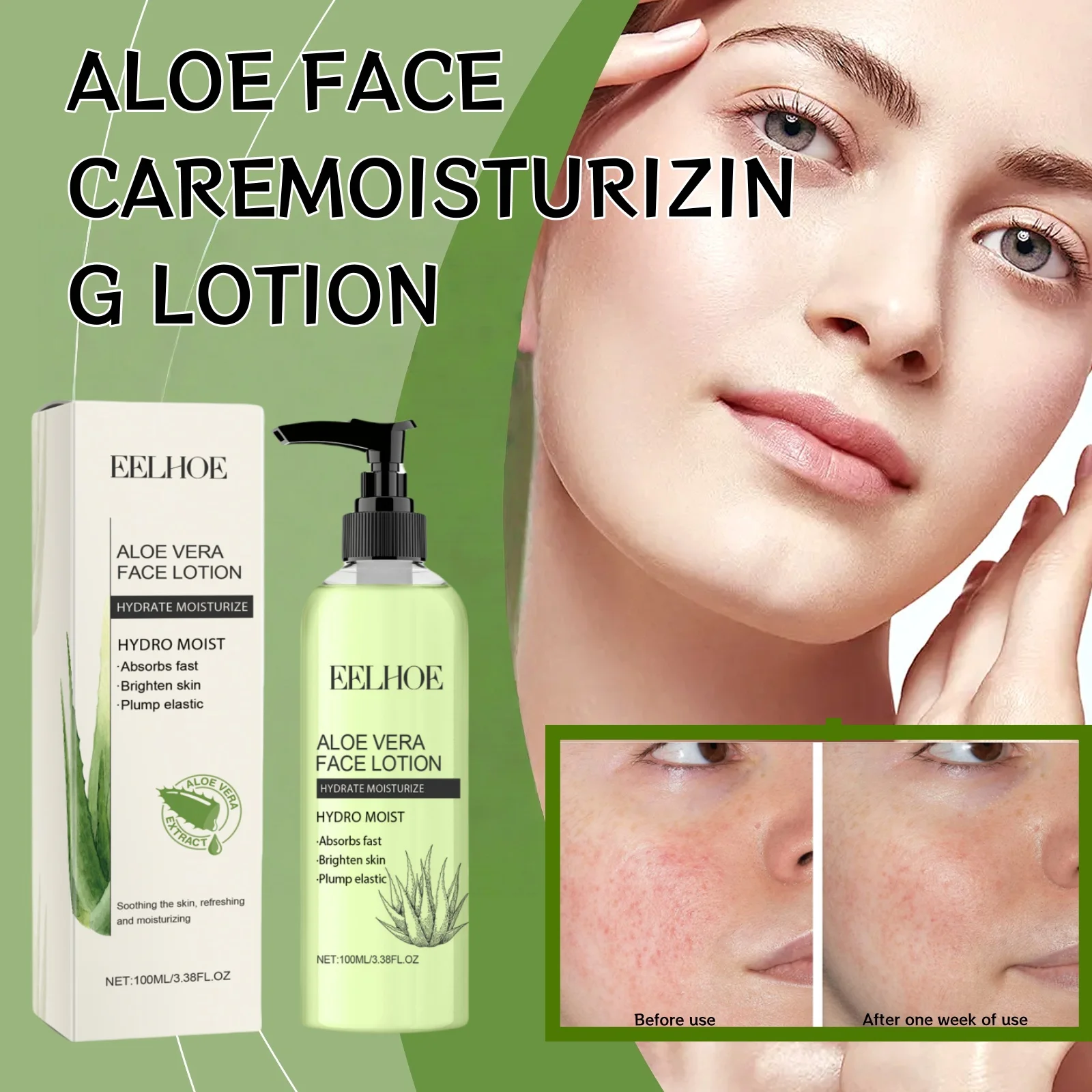 

Увлажняющий лосьон для лица с алоэ вера Питательный ежедневный крем Уменьшает сухость и улучшает текстуру кожи Нежирный сияющий уход за кожей