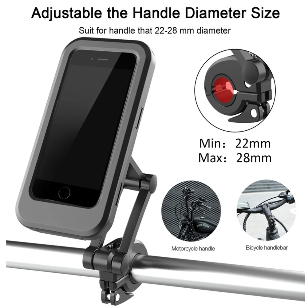 

1Pcs Waterproof Case Phone Holder Bike Phone Mount 360 Degree Rotation for Safe Riding Navigation Navigation Rack