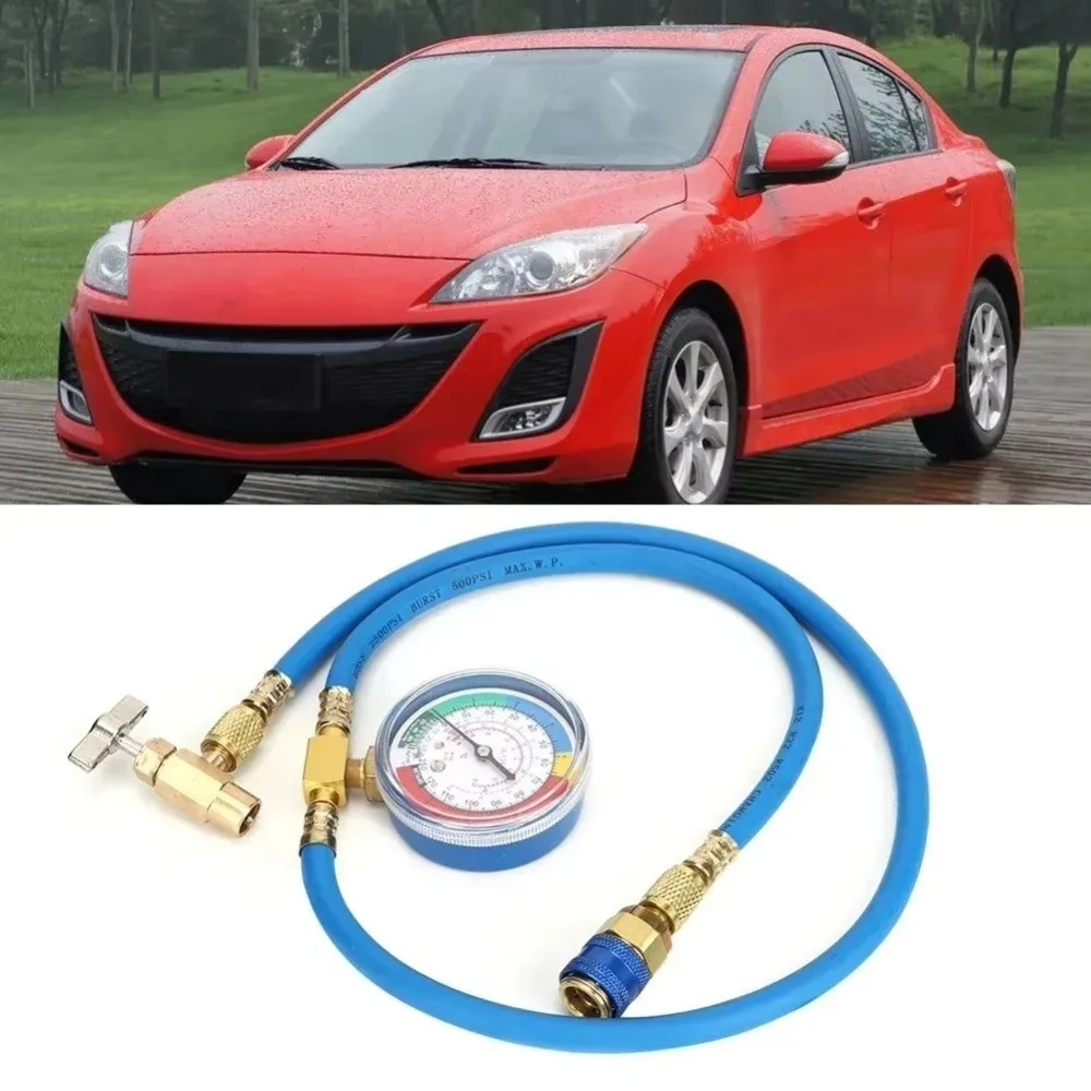 Metal Car Refrigerant Filling Tool Kit AC Maintenance Quick Connector AC Recharge Hose Refrigerant Adapter Auto Repair