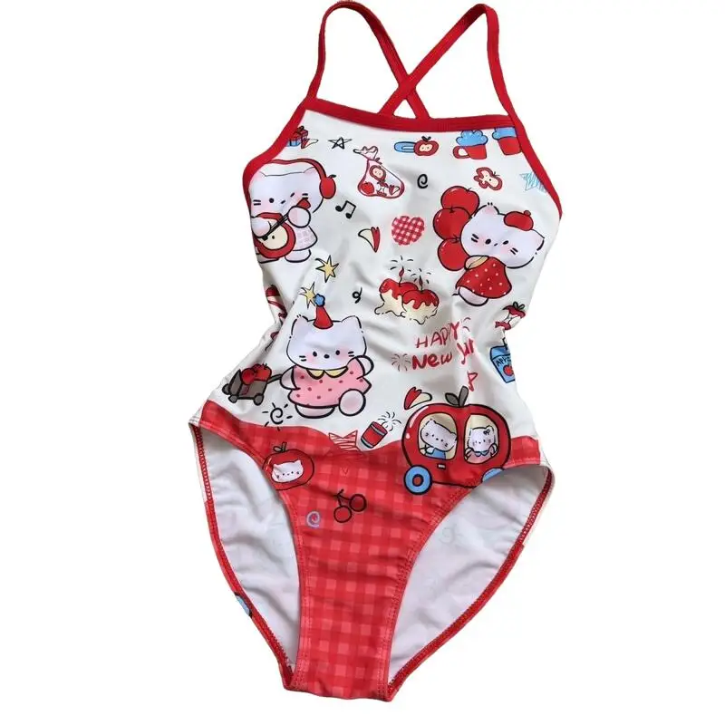Sanrios Hello Kittys Swimsuit Cute Self-Cultivation Student Bikini Ins New Model College Cute Fashion Cartoon Best Creativity