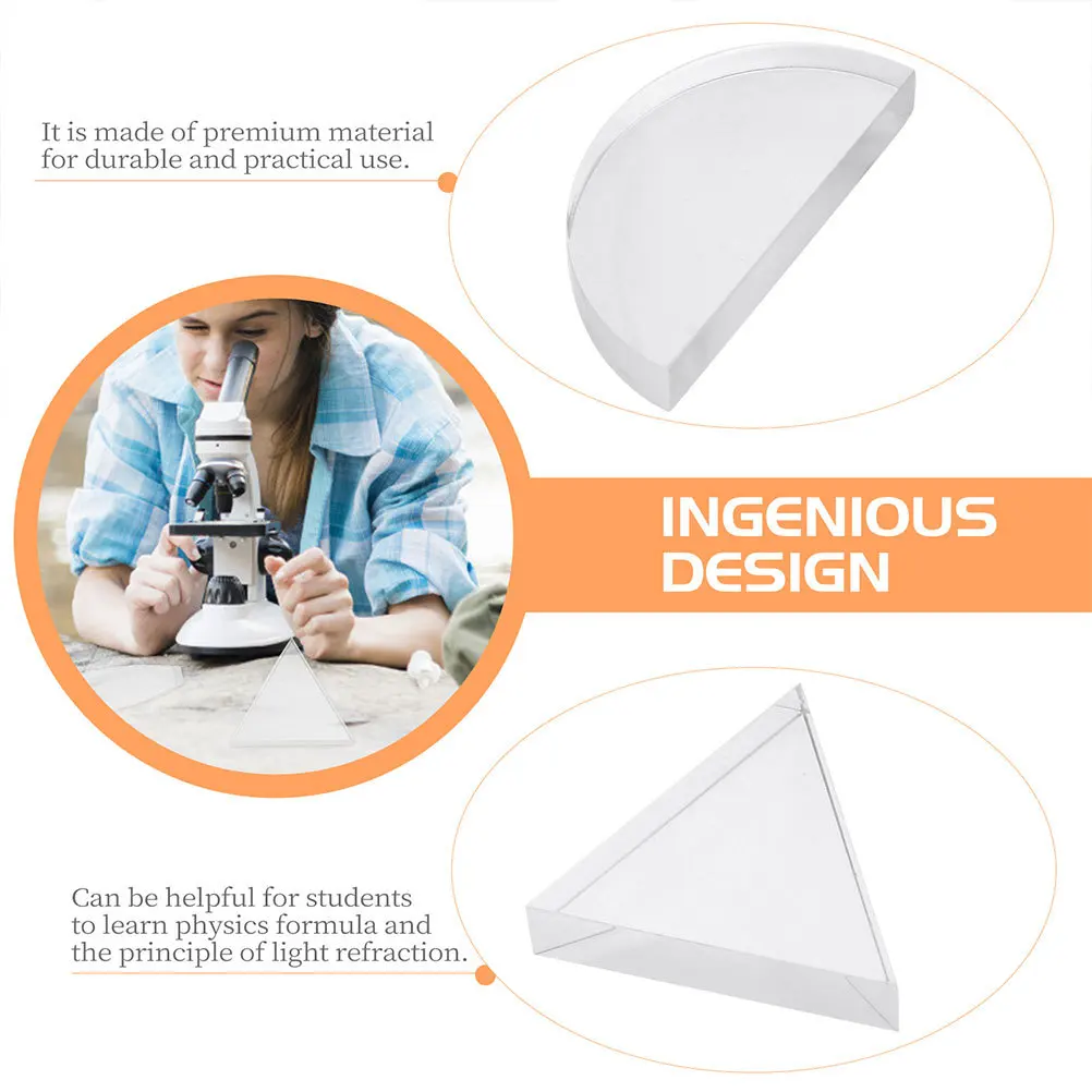 5Pcs Physics Optical Lens Glass Convex Concave Teaching Tools Science Experiment Kit Convex Lens Science Teaching Tools